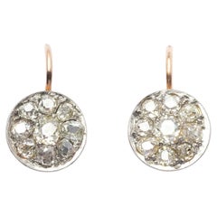 Boucles d'oreilles de petite taille en diamant taillé à la mine ancienne