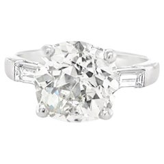 solitaraire 4.97 carats Old Mine Cut Diamond Ring