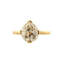 Old Mine Cut Pear Diamond Ring