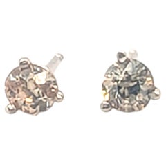 Old Mine Cut Victorian Diamond Stud Earrings Mined Fancy Chocolate Brown .40ct