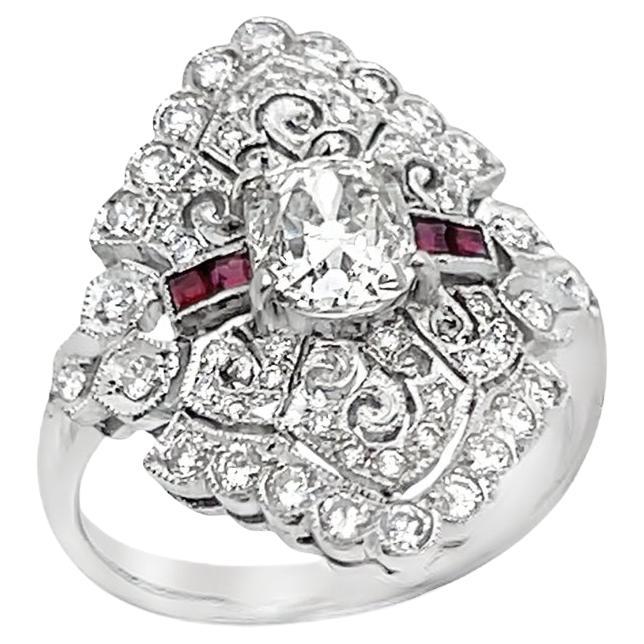 Old Mine Diamond and Ruby Ring