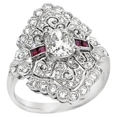 Anillo de diamantes y rubíes de Mina Antigua