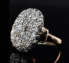 Old Mine Diamond Cluster Ring Vintage Estate 14K Yellow Gold Cocktail