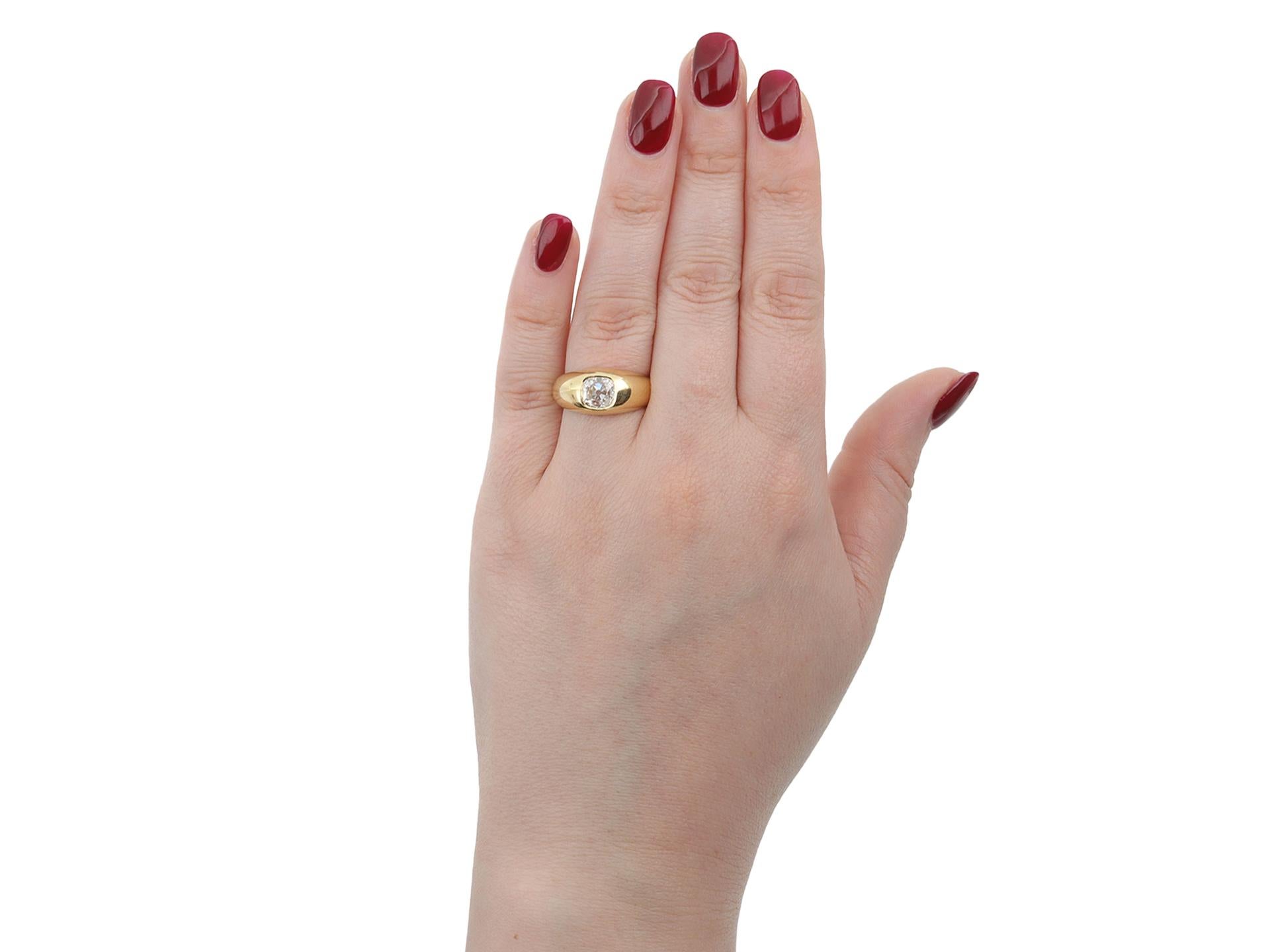 Modern Old mine diamond gypsy ring, circa 1980. For Sale