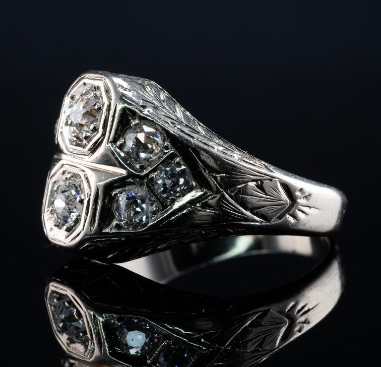 Bague Anniversaire/mariage Art Déco En Argent 925 - Diamants Créés En Labo 1 Ct - Taille Personnalisable