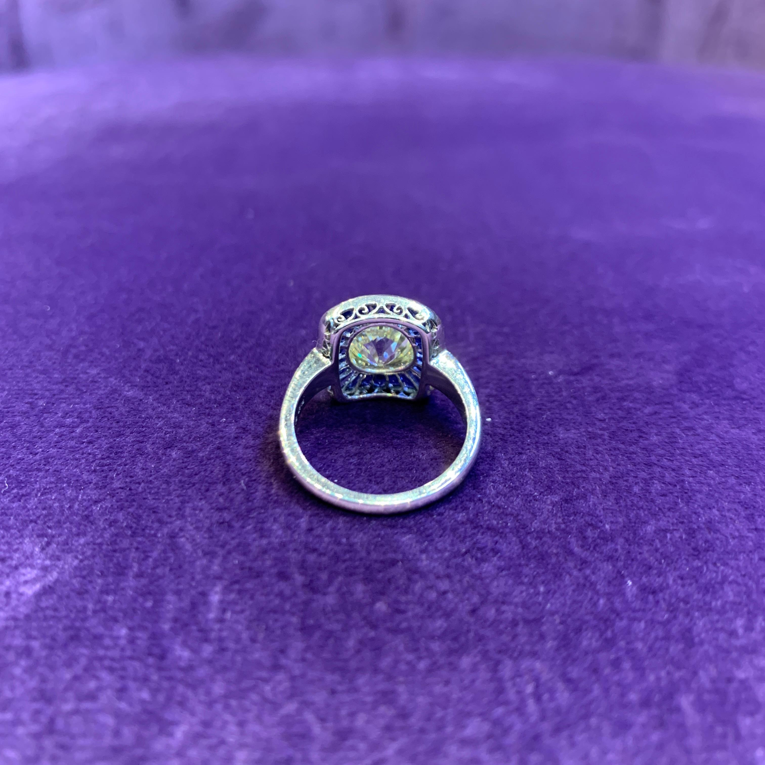 Old Mine Diamond & Sapphire Ring For Sale 1