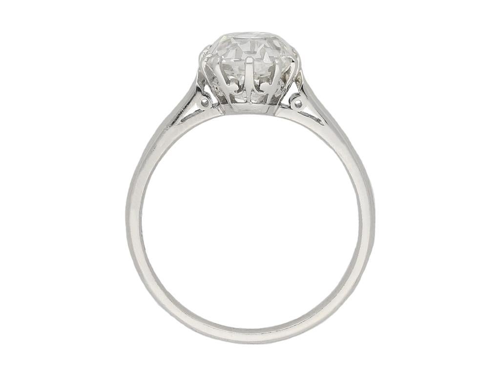 Old Mine Cut Old Mine Diamond Solitaire Engagement Ring, circa 1920
