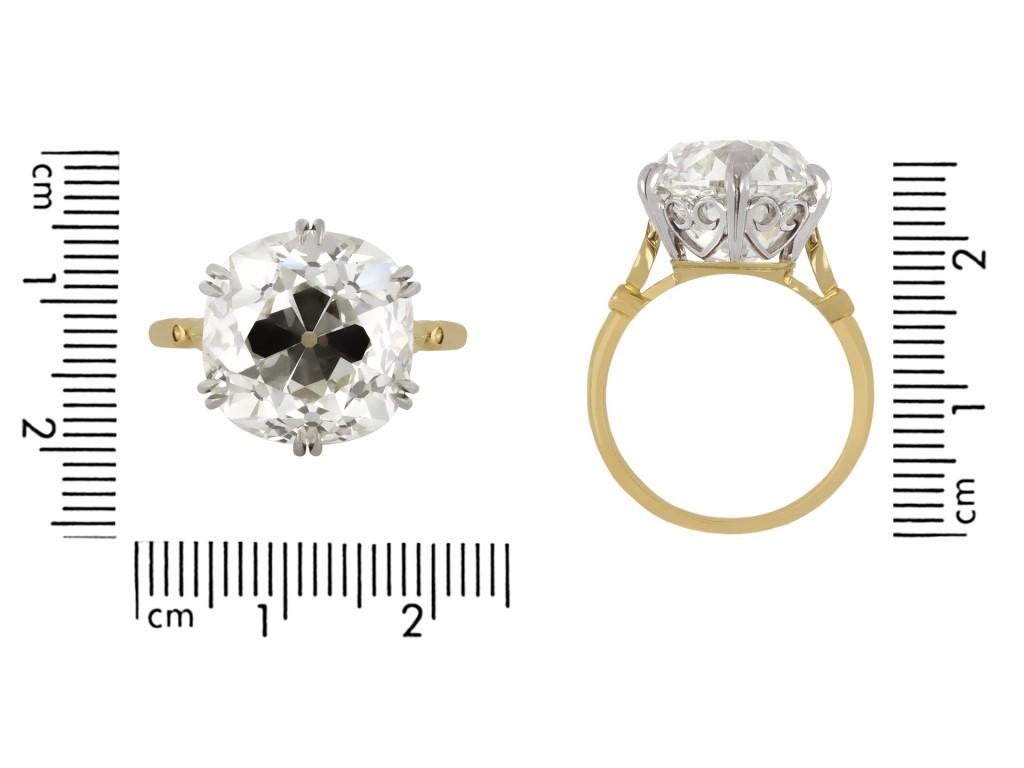 10.07 Carat Old Mine Diamond Solitaire Ring, circa 1905. In Good Condition For Sale In London, GB