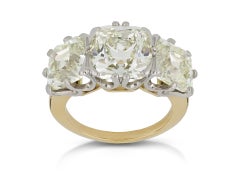 Old mine diamond three stone ring.