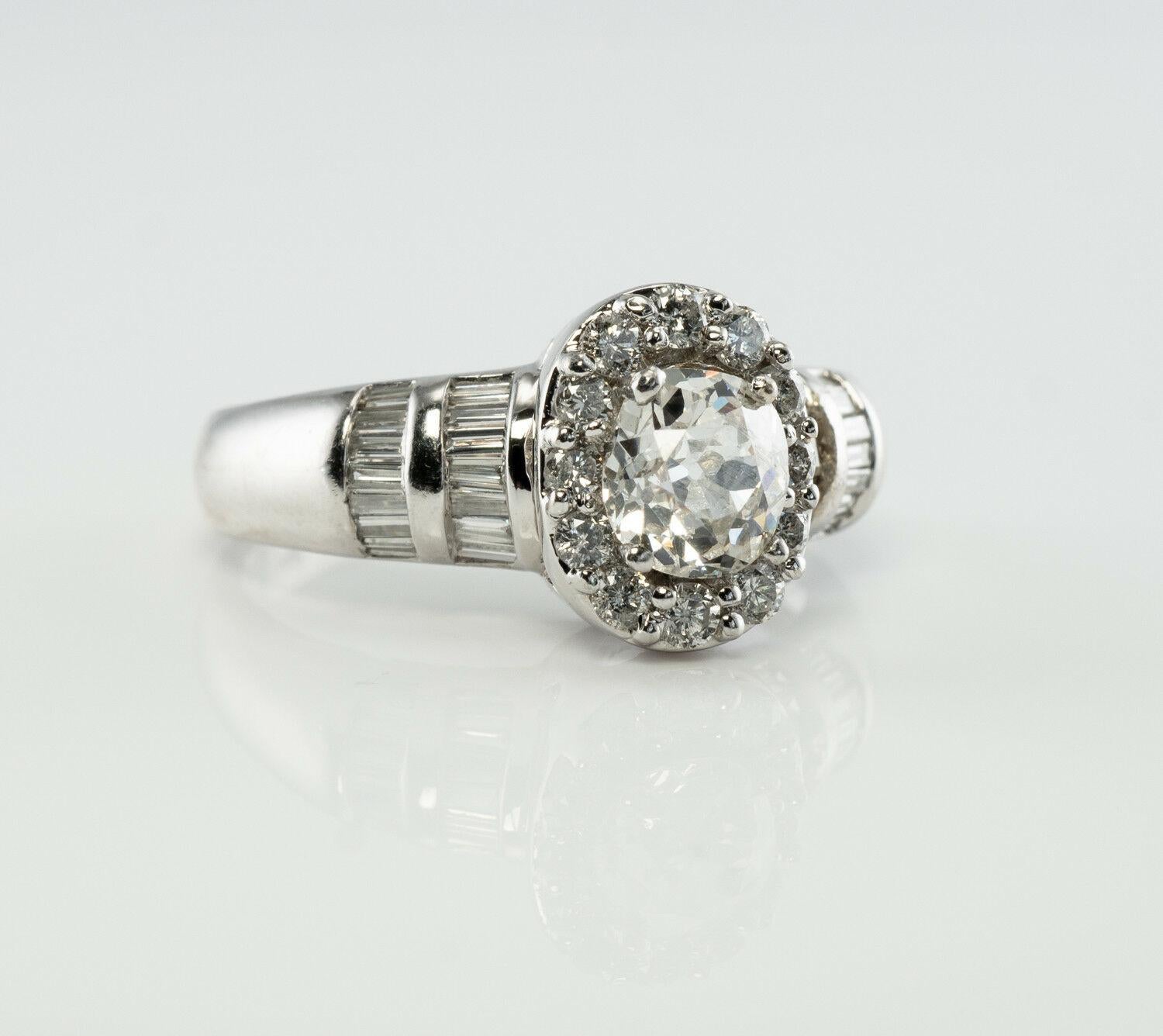 This stunning estate ring is finely crafted in solid 14K White gold and set with an old mine cut diamond in the center.
This genuine diamond is .55 carat (5.64mm x 5.14mm), it is VS1 clarity and G color gem!
The center genuine diamond is adorned