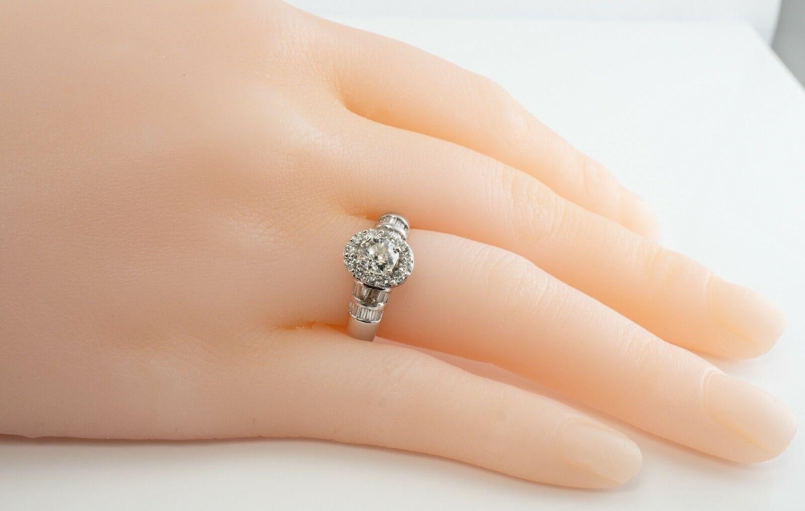 Donna Old Mine Engagement Diamond Ring 14K White Gold Band 1.63 TDW in vendita