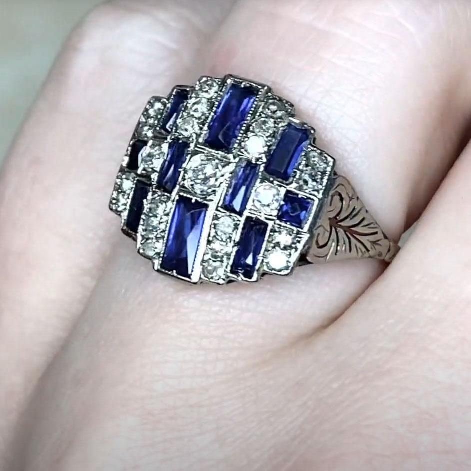 Donna Anello con diamante antico (circa 0,30 carati) in platino Old Mine, platino e oro 18 carati in vendita