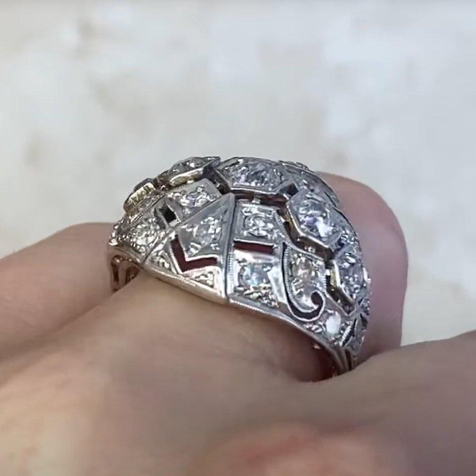 Anillo Cúpula de Diamantes en Platino de Mina Vieja, Antiguo (Aprox. 1,70 Quilates), Color I en Excelente estado para la venta en New York, NY
