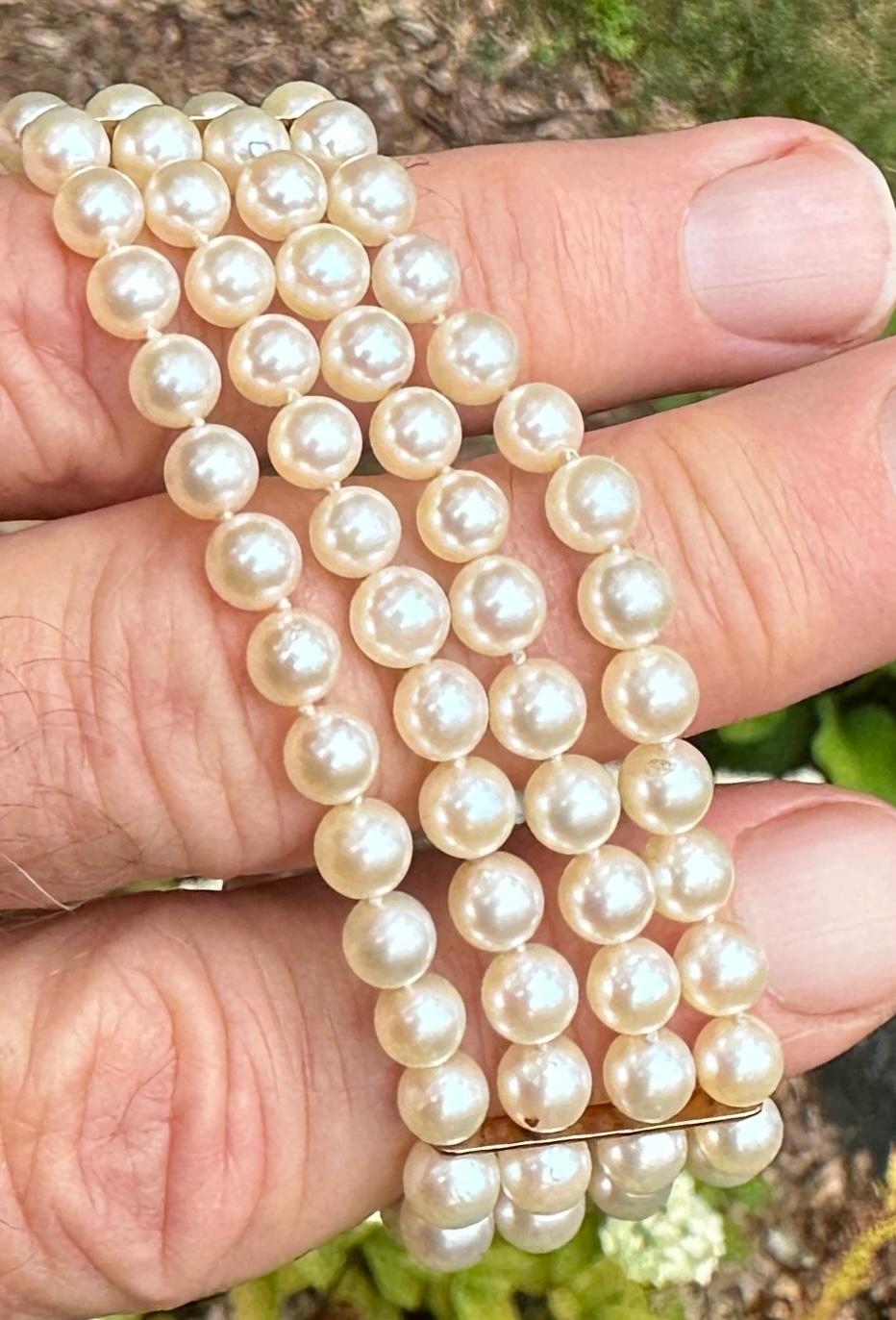 Old Mine Rose Cut Diamond Pearl Bracelet Antique Victorian Art Deco 14K Gold 2