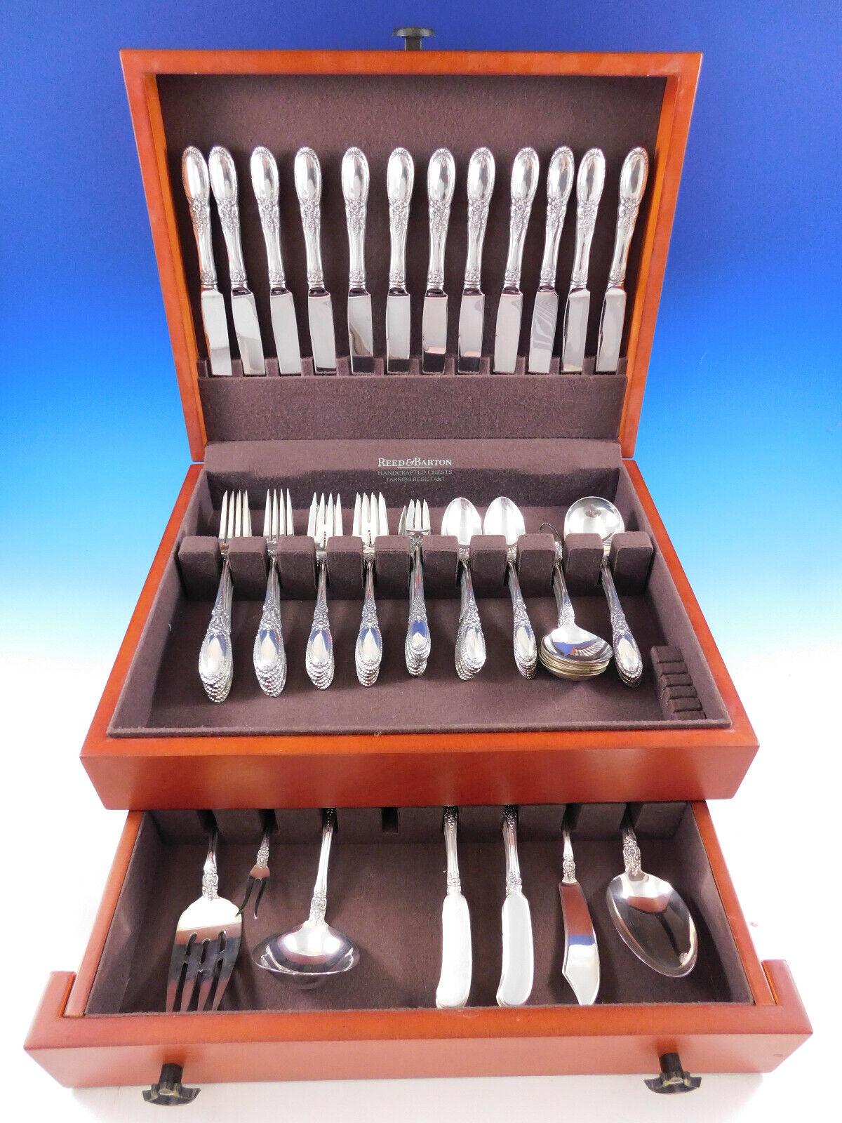 Old mirror by Towle sterling silver flatware set - 89 pieces. This set includes:

12 Knives, 9