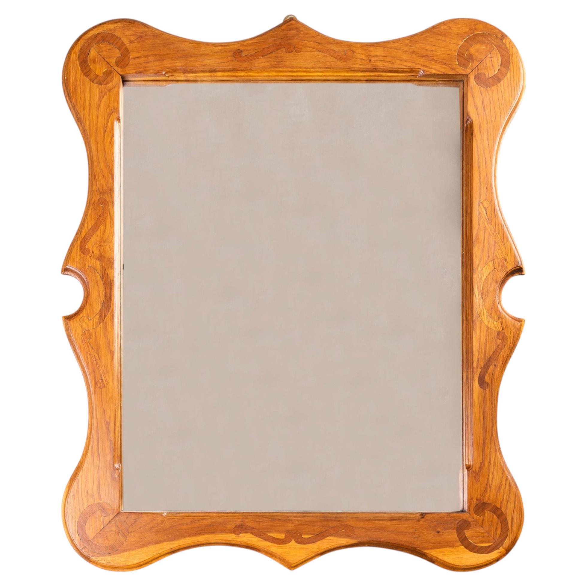Specchio da parete antico in stile Luigi Filippo, realizzato a mano in legno di albero da frutto, Francia in vendita