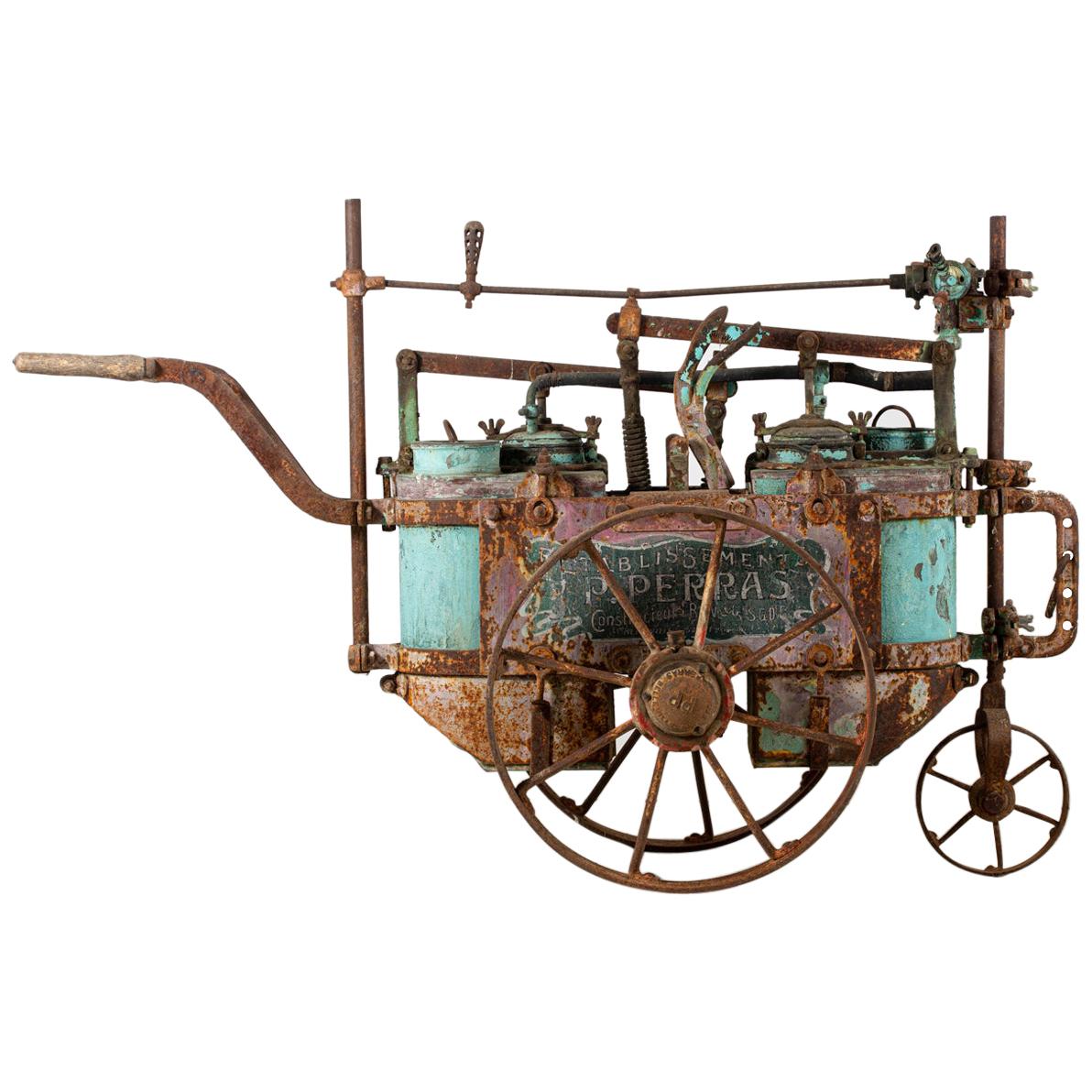 Old Mobile Sulphating Machine to Treat the Vine, Ets Perras, France, 1920-1930 For Sale