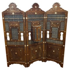 Old  moorish  moucharabieh screen, with several openings