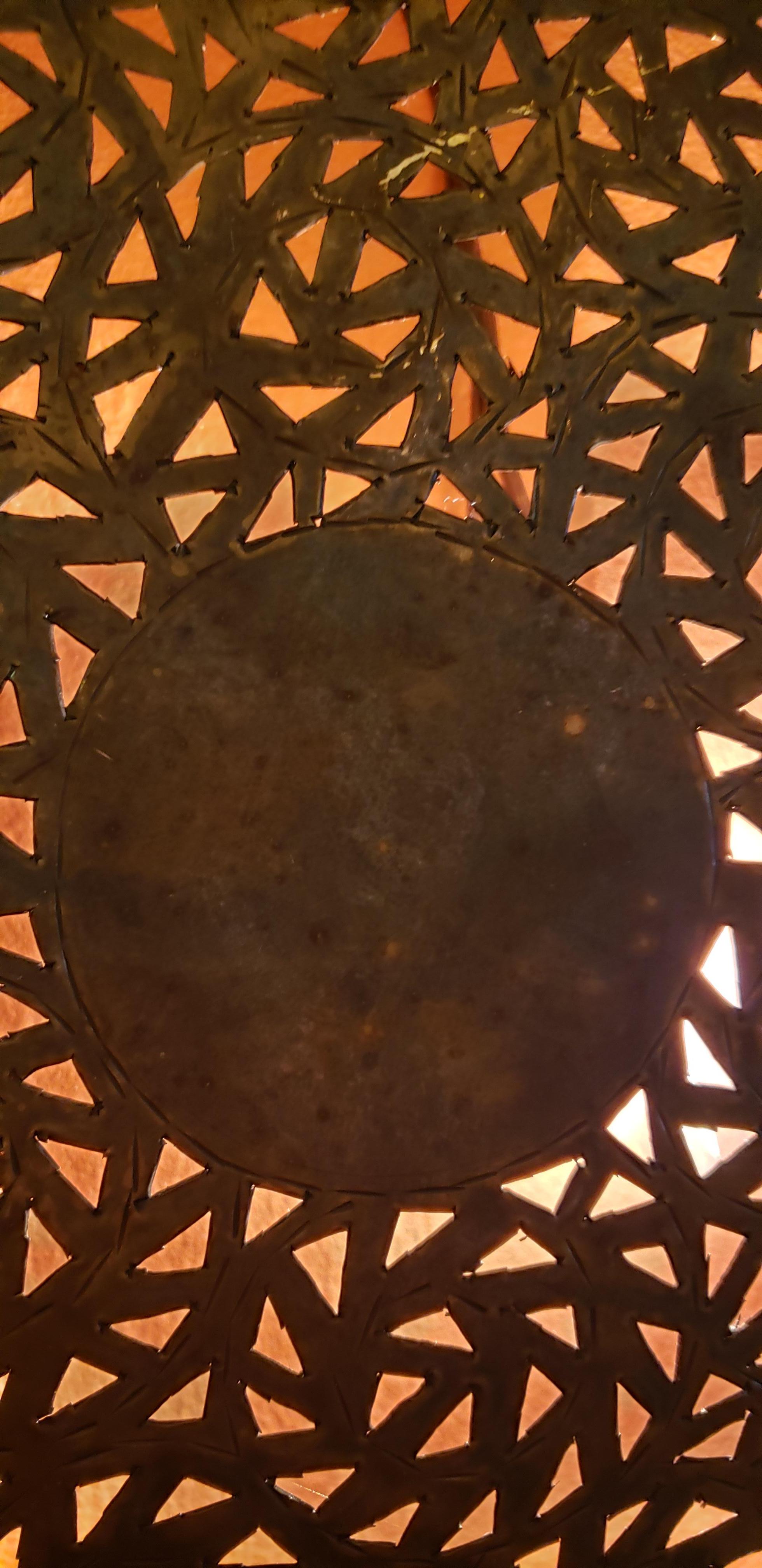 Old Moroccan Copper Wall Sconce, Medium Size 2 In Excellent Condition For Sale In Orlando, FL