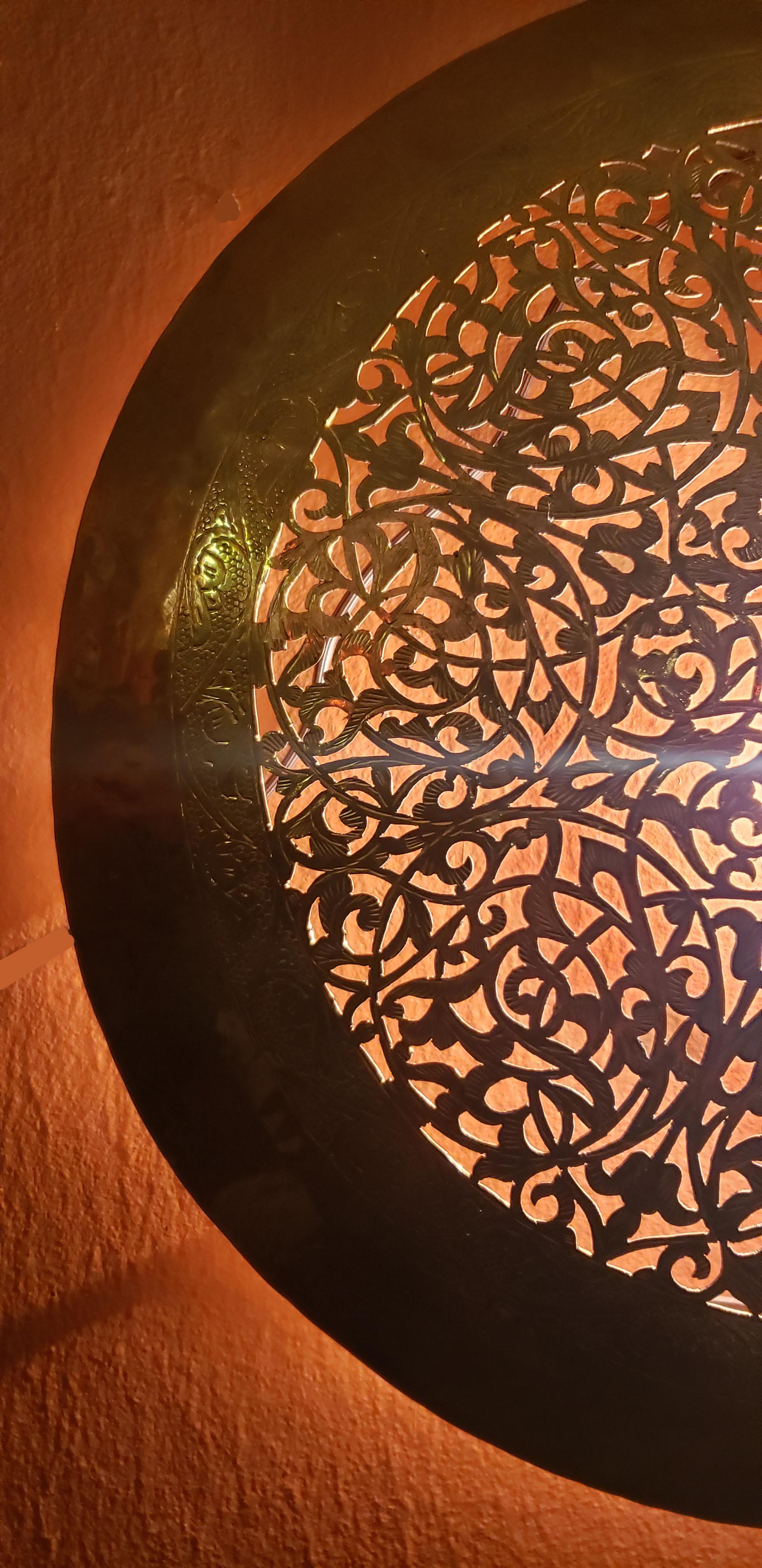 Hammered Old Moroccan Copper Wall Sconce, Medium Size 4 For Sale
