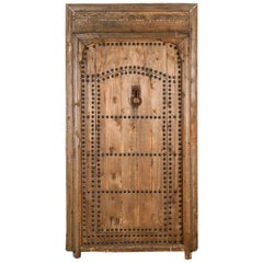 Old Moroccan Door in Frame with Wicket Gate, 20th Century