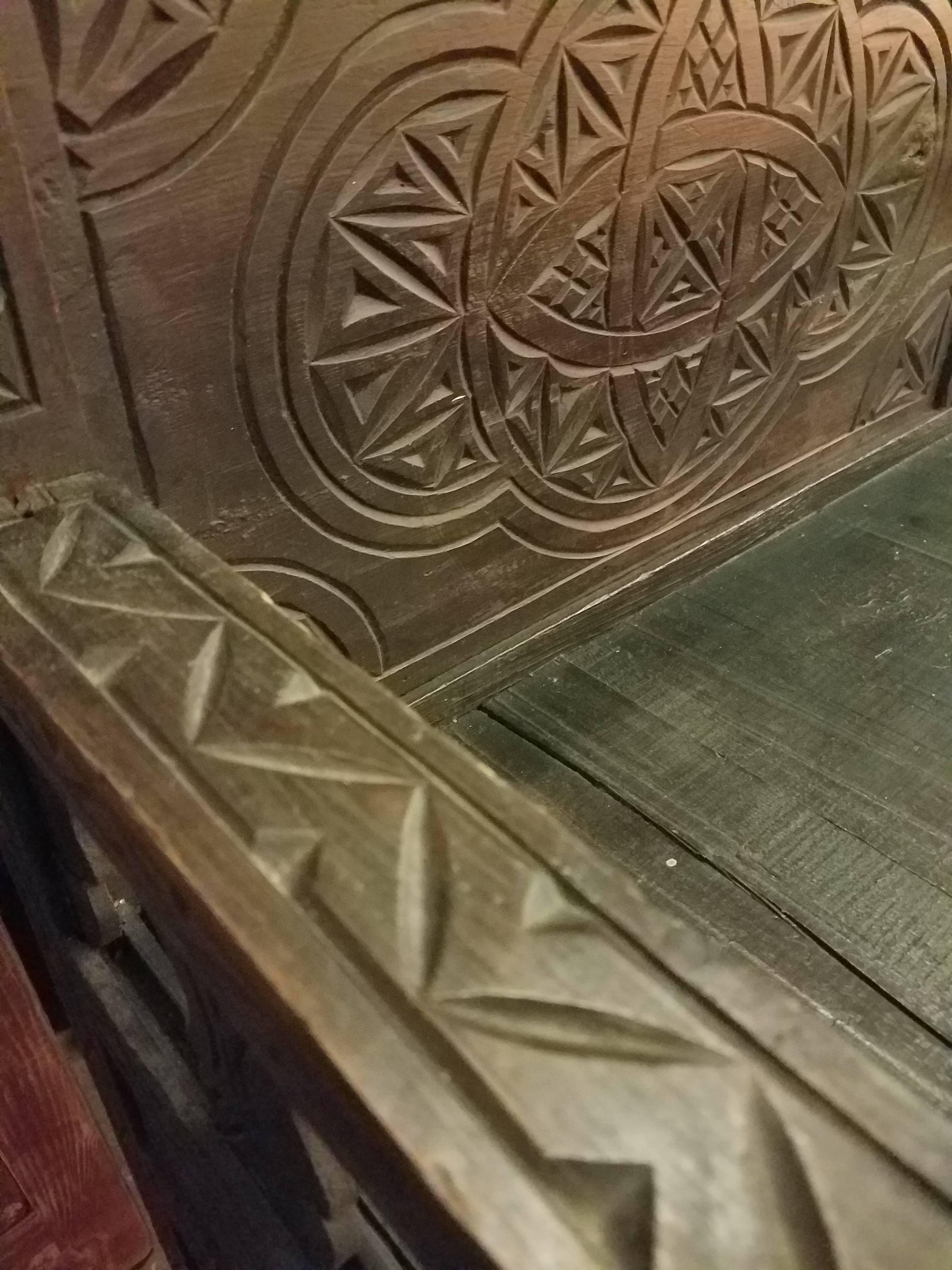 hand carved bench