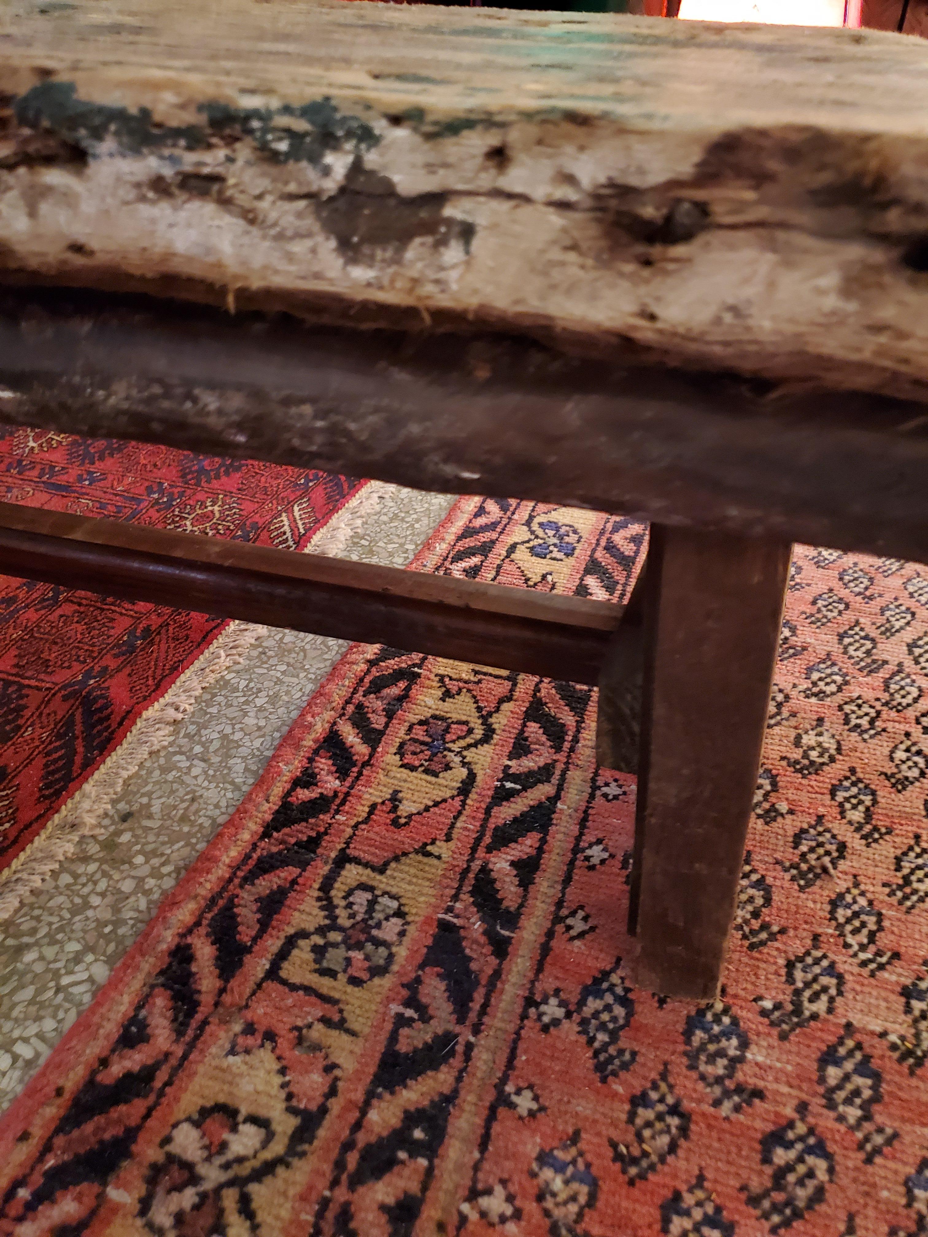 Hand-Crafted Old Moroccan Handmade Wood Bench