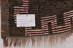 Hand-Knotted Moroccan Wool Carpet, Modern Design, 1940, 105x90 CM