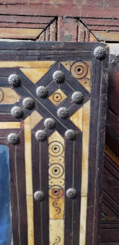 Old Moroccan Rectangular Camel Bone Mirror, MD28