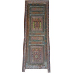 Old Moroccan Single Panel Door, Multi-Color