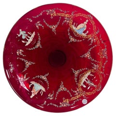 Altes Murano-Glas, handbemalt, Tisch um 1900.