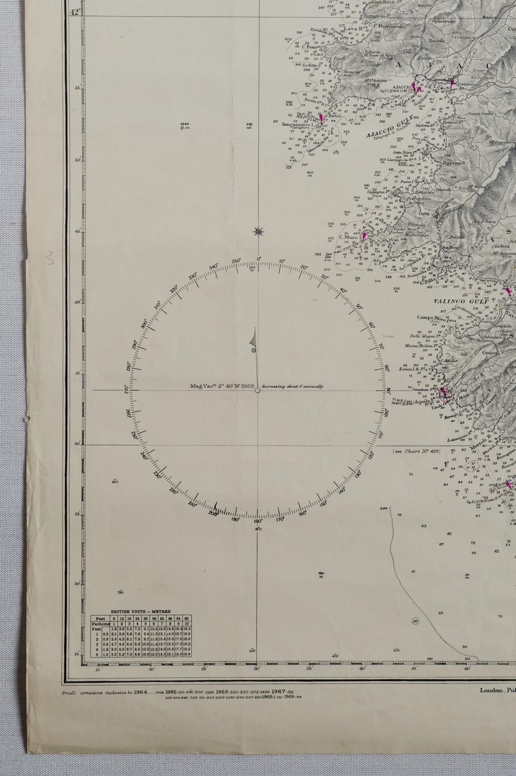 Autre Ancienne carte nautique de Corsica en vente