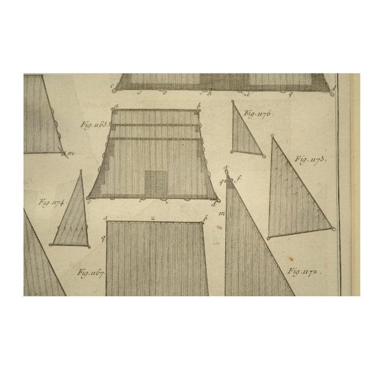Paper Old Nautical Print from the Panckoucke Encyclopédie Nautical Subject 1780 circa For Sale