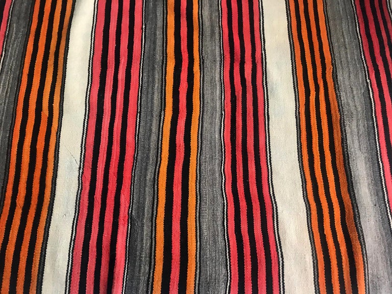 Old Navajo Banded Blanket Diyog Weaving For Sale 4