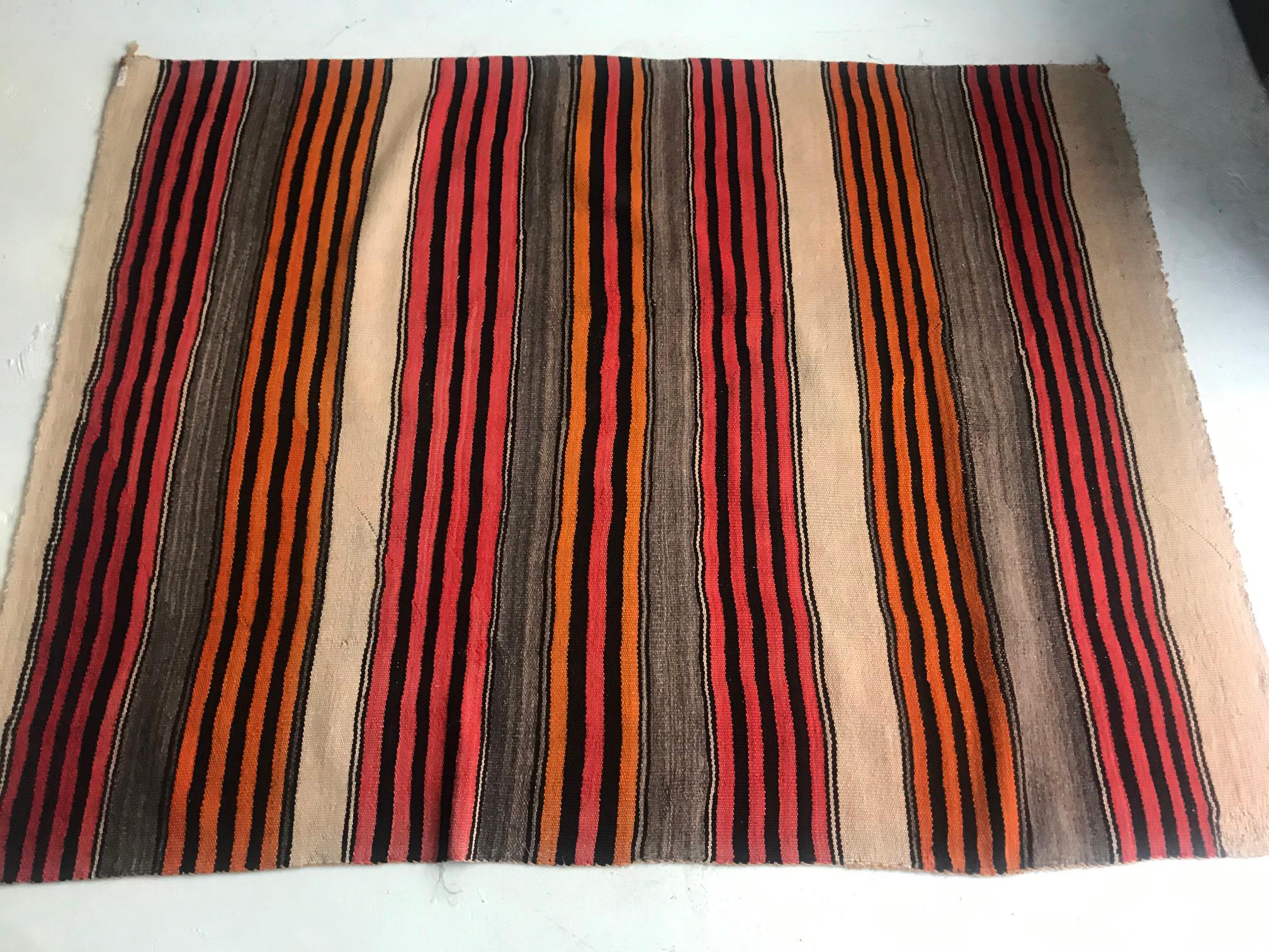Old Navajo Banded Blanket Diyog Weaving 1