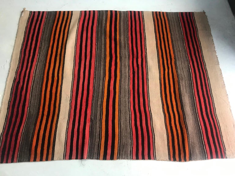 Old Navajo Banded Blanket Diyog Weaving For Sale 3
