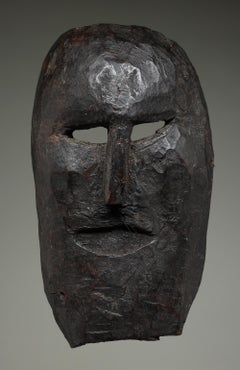 Old Nepal Wood Dance Mask with Open Mouth Strong Expression Late 19th Century