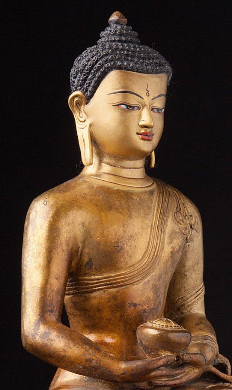 Alte Nepali-Buddha-Statue aus Nepal  Original-Buddhas im Angebot 11
