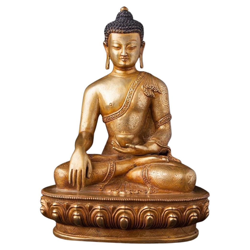 Old Metal Shrine with Antique Buddha Statue from Nepal For Sale at 1stDibs