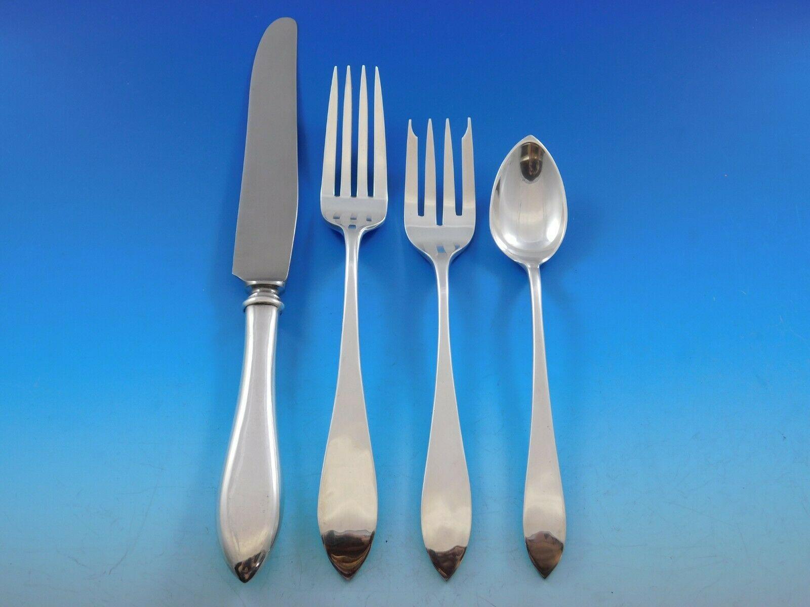 Old Newbury by Old Newbury Crafters Sterling Silver Flatware Set 40 Pcs Dinner In Excellent Condition In Big Bend, WI