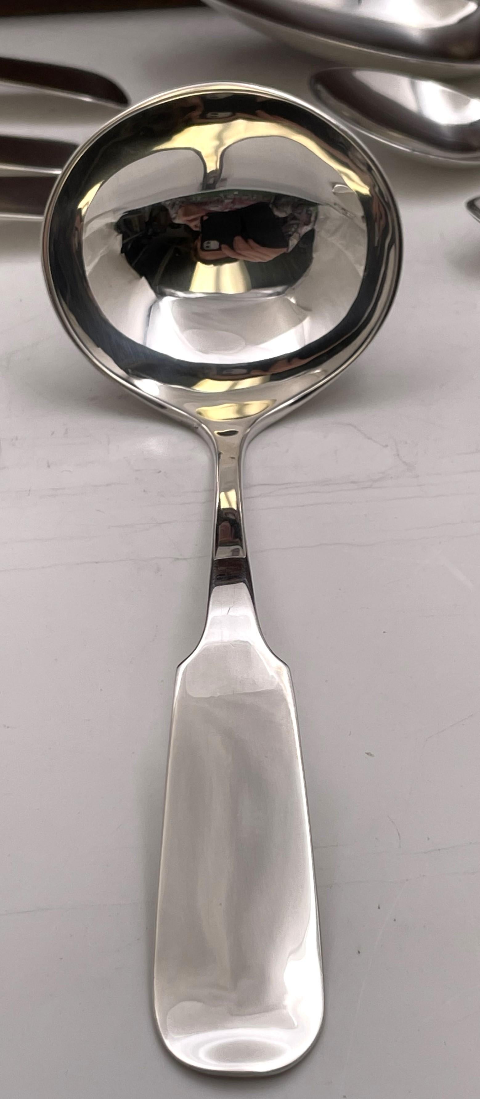 Old Newbury Crafters Juego de cubiertos Moulton de 160 piezas de plata de ley estilo Jensen en venta 9