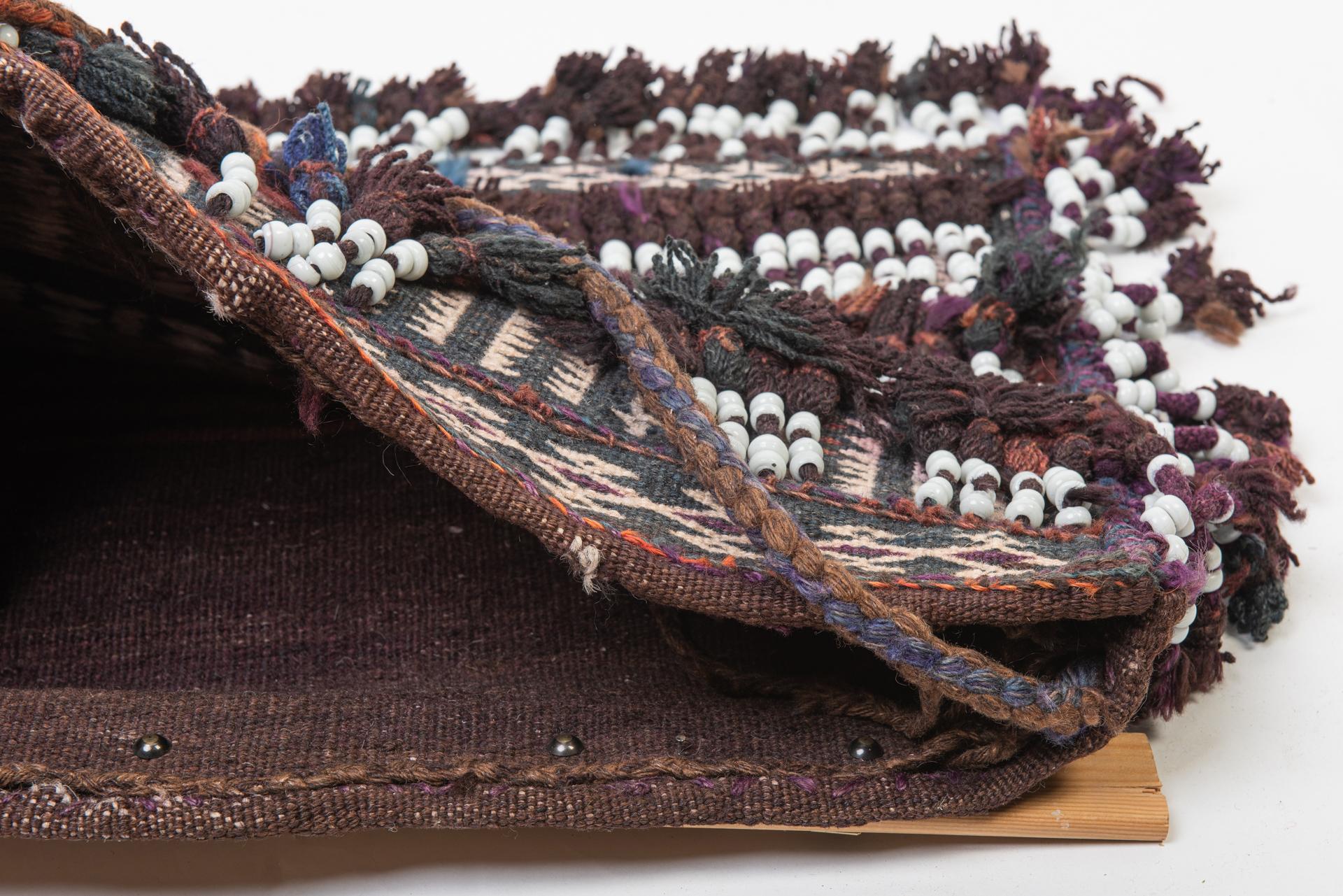 Hand-Knotted Old Nomadic Saddle-Bag for Newspapers For Sale