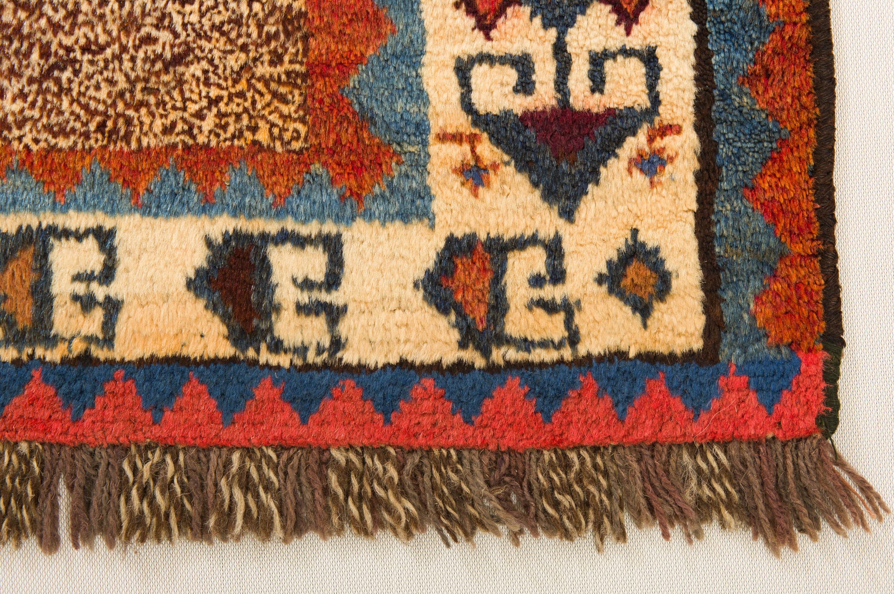 Hand-Woven Old Nomadic Carpet For Sale