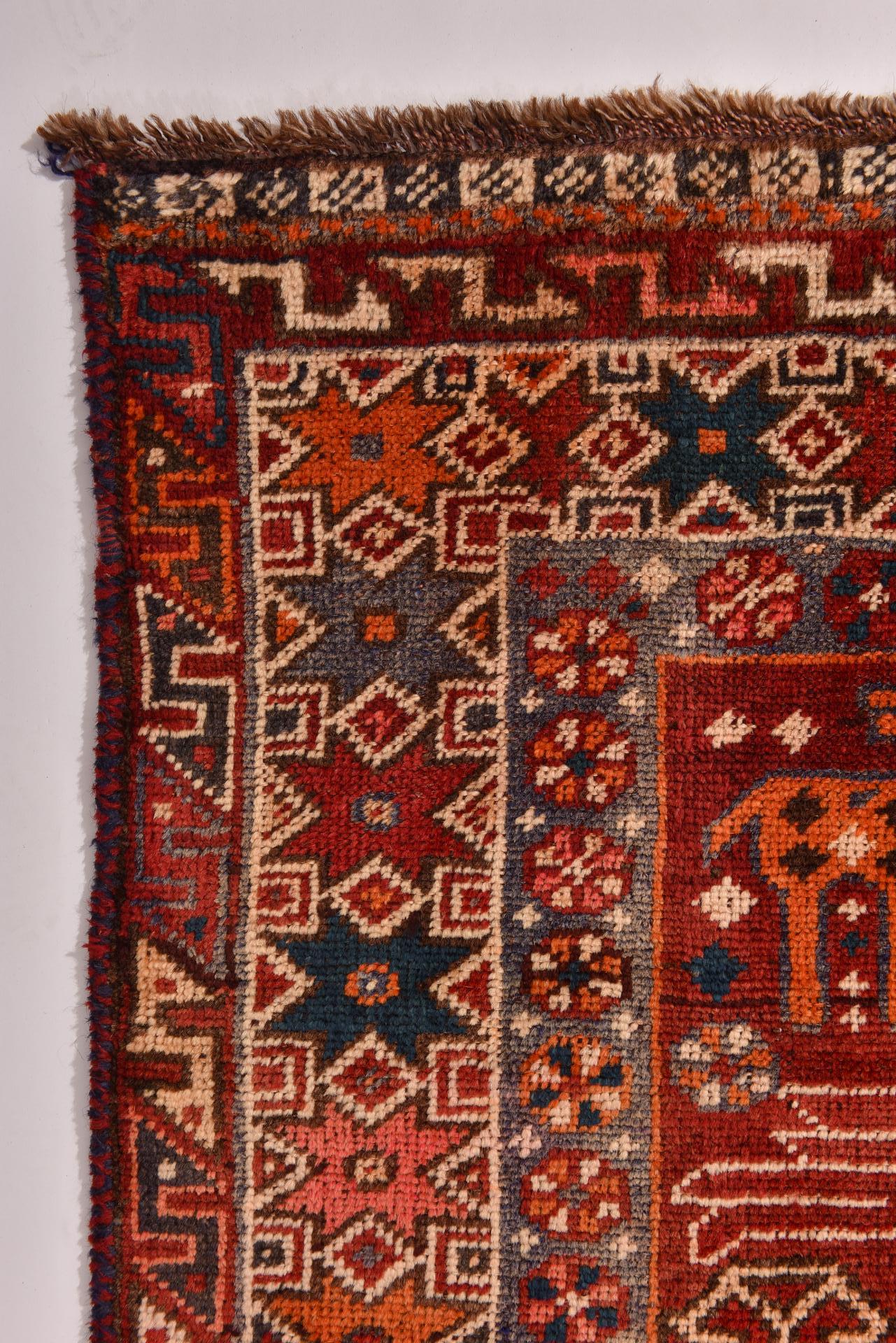 Hand-Knotted Old Nomadic Carpet from My Private Collection For Sale