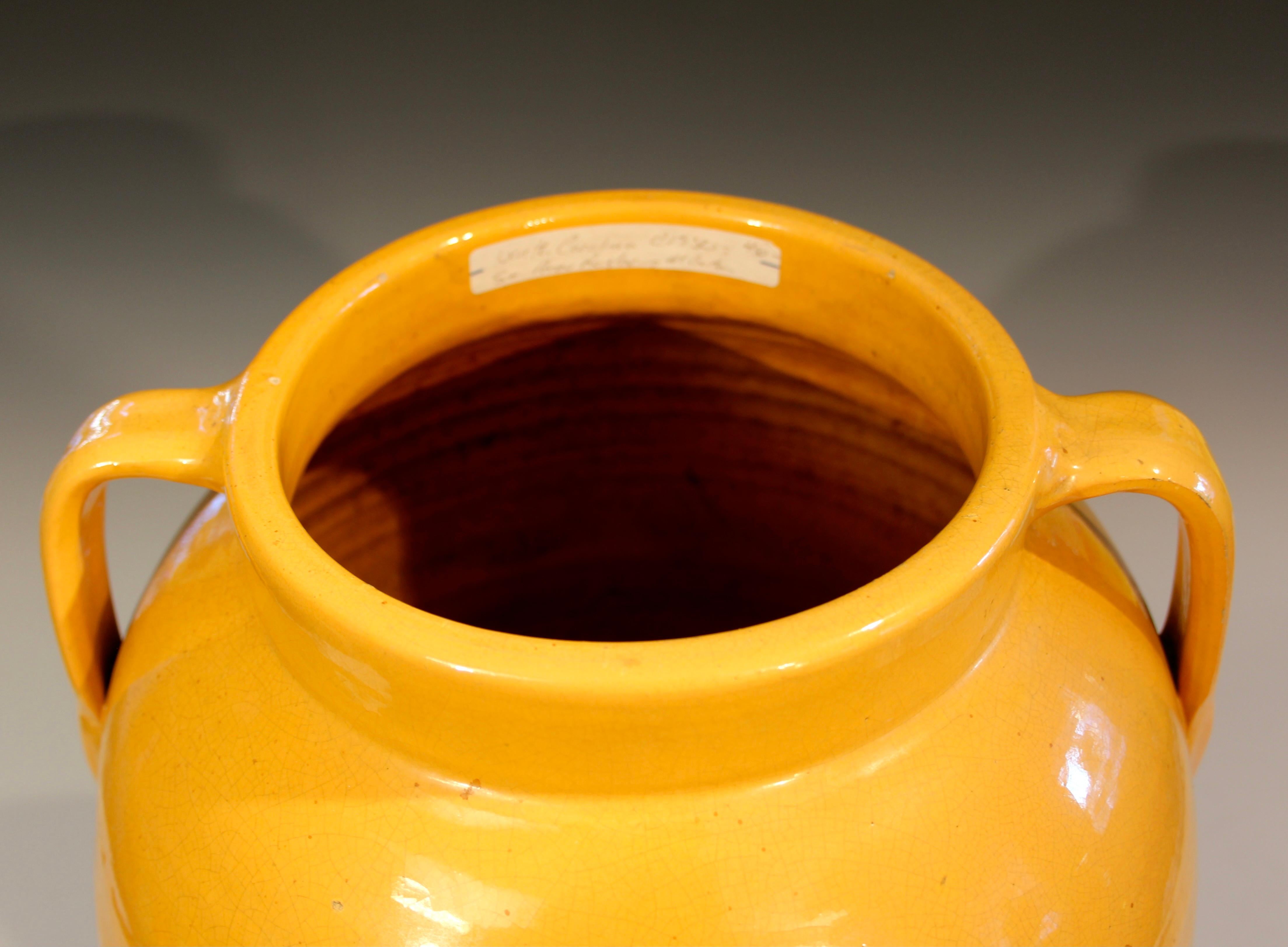 Folk Art Old North Carolina Vase Pottery JB Cole Catalog Folk Yellow Floor Porch W156-19