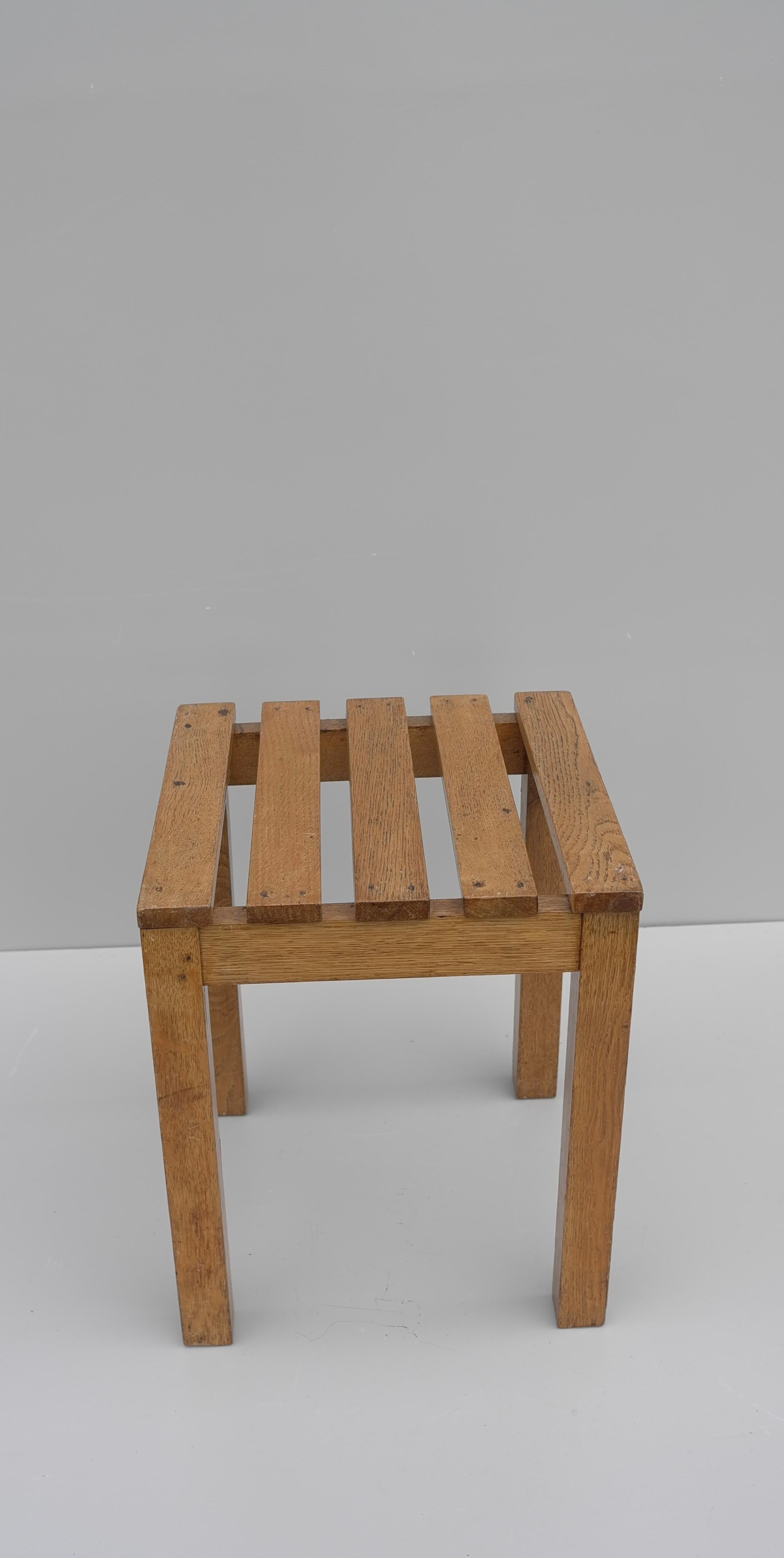 Old Oak Slat Bauhaus Side table, Germany 1930's For Sale 2