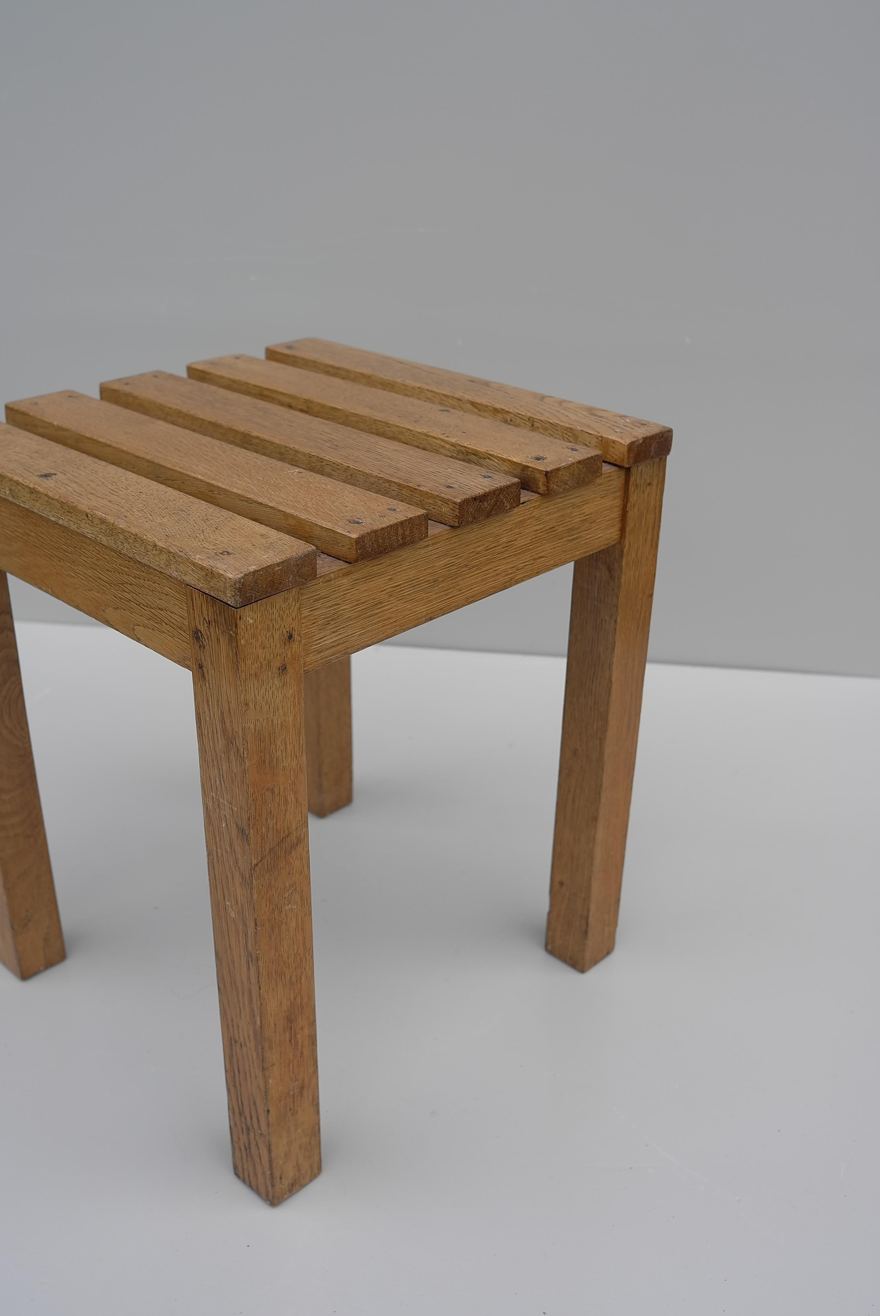 Old Oak Slat Bauhaus Side table, Germany 1930's For Sale 4