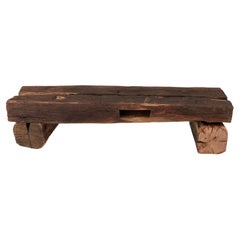 Old Oak Wood Beams, Brutalist Bench, Outdoor & Indoor, Natural and Eco Friendly