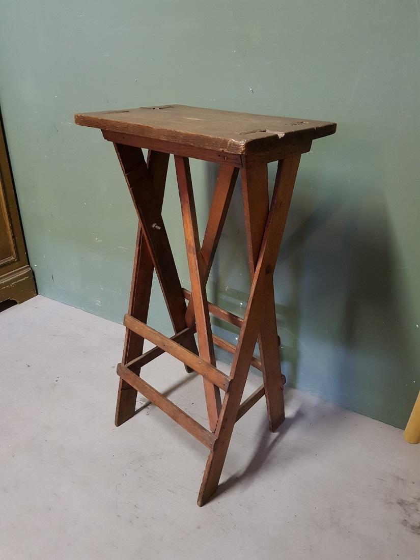 European Old Oak Wooden Small Work Table, Now Fantastic as a Pedestal for a Art Object For Sale
