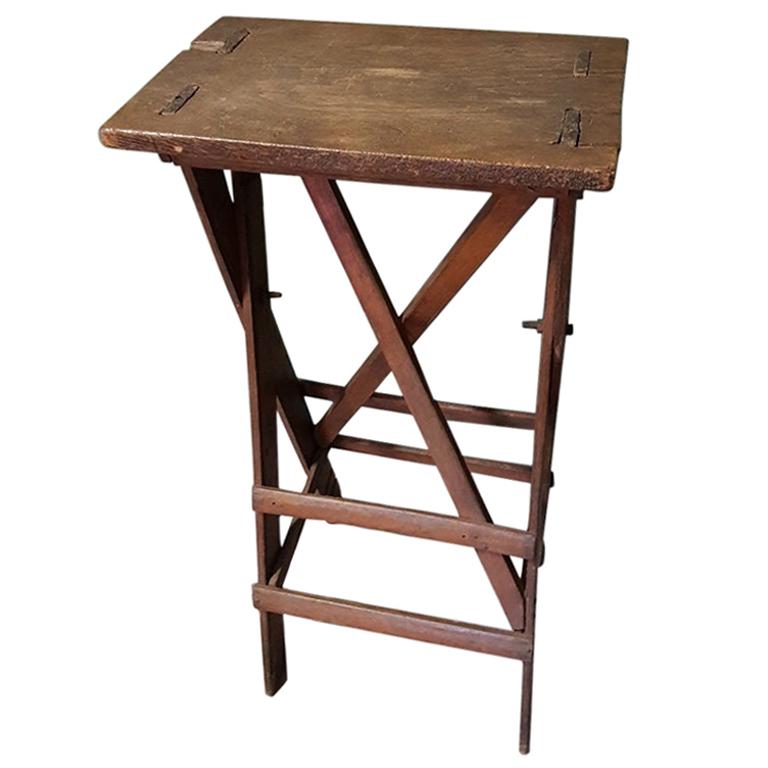 Old Oak Wooden Small Work Table, Now Fantastic as a Pedestal for a Art Object For Sale